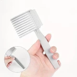 Peigne de coupe de cheveux pour dégradé résistant à la chaleur avec design ergonomique - Gris