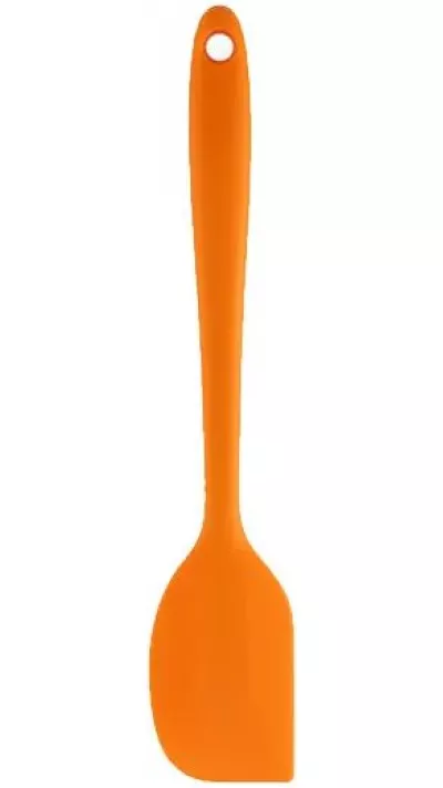 Petite spatule en silicone souple - Spatule de cuisine résistante à la chaleur pour pâtisserie - Orange