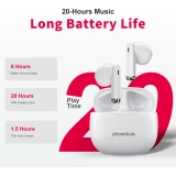 PhoneLook Pods 2 - Ecouteurs Bluetooth 5.3 sans fil TWS In-Ear ENC + boîte de chargement - Blanc