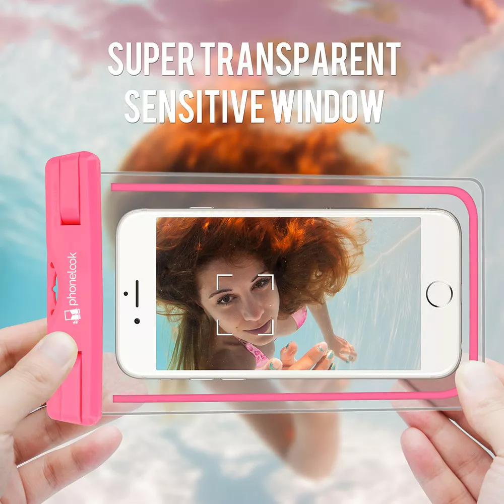 Pochette étanche waterproof pour smartphone avec capacité tactile PhoneLook - Rose