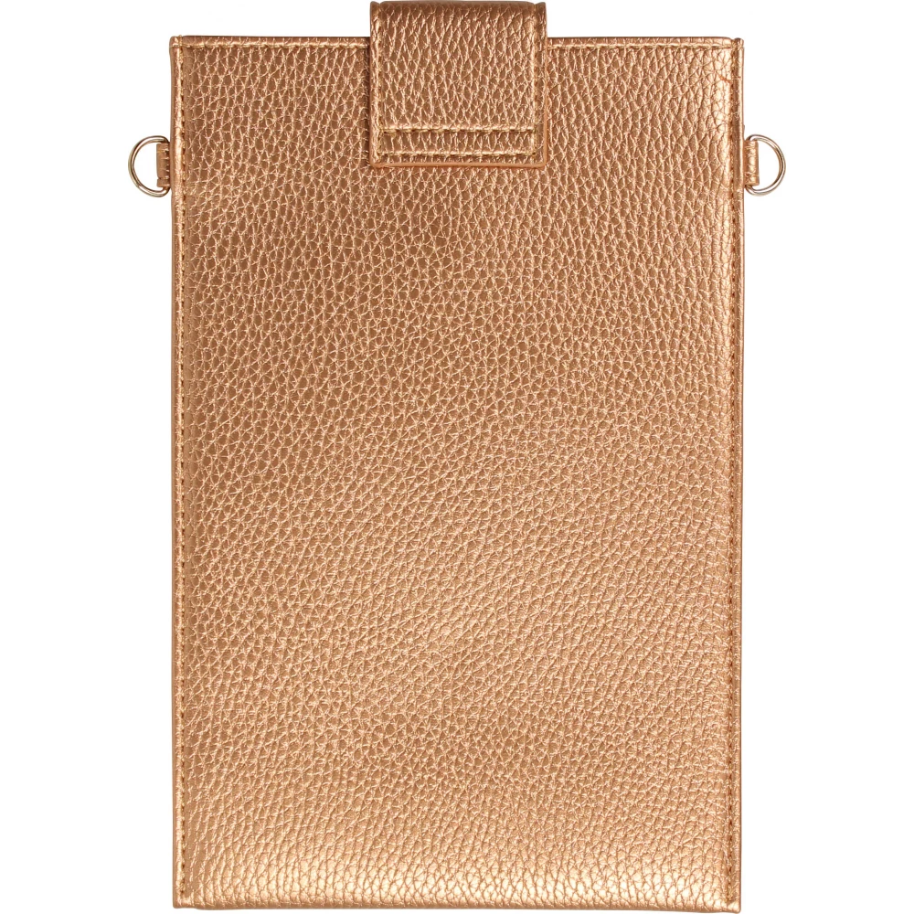 Elegante universelle Smartphone Umhängetasche aus veganem Leder inkl. Umhängegurt aus Leder (vegan) - Gold