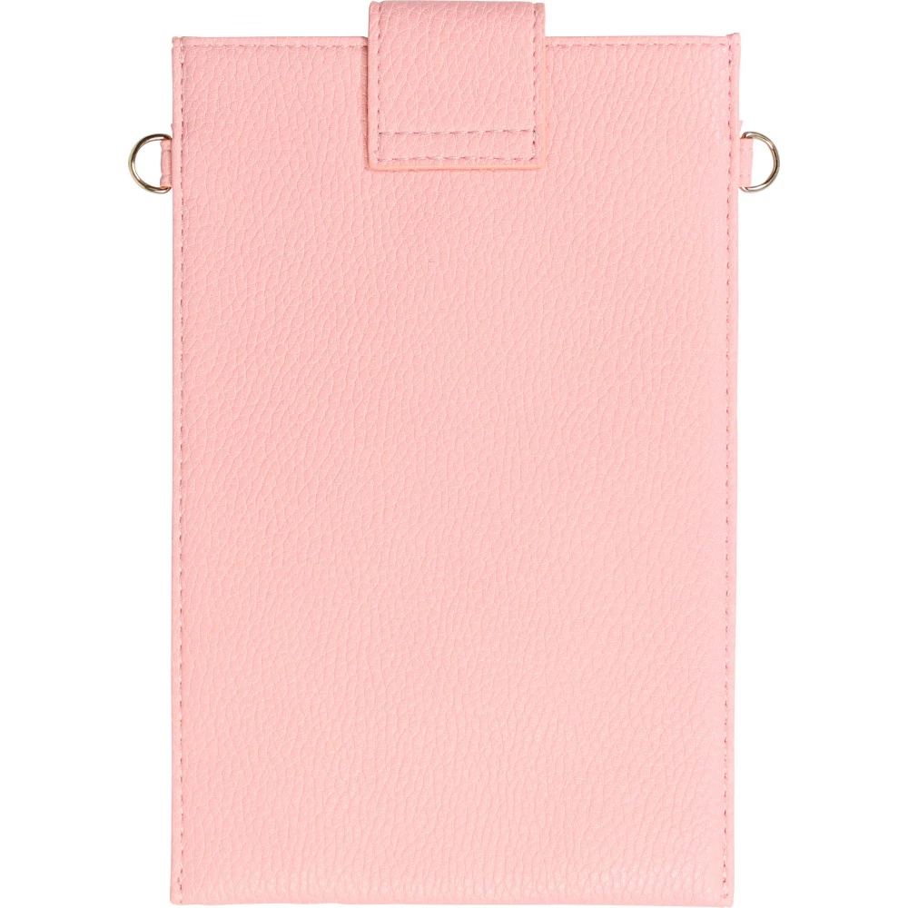 Pochette à bandoulière universelle pour smartphone en cuir végétal avec lanière en cuir (végétal) - Rose