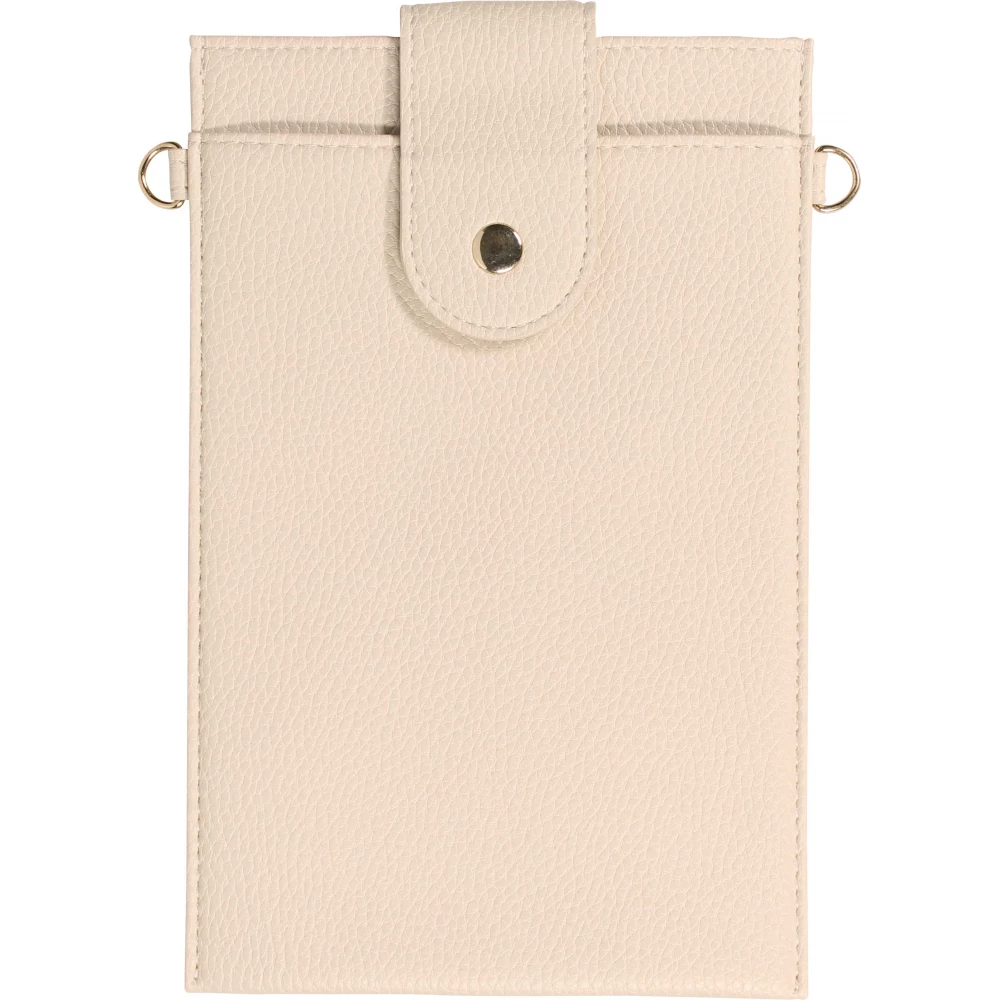 Elegante universelle Smartphone Umhängetasche aus veganem Leder inkl. Umhängegurt aus Leder (vegan) - Sand