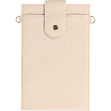 Elegante universelle Smartphone Umhängetasche aus veganem Leder inkl. Umhängegurt aus Leder (vegan) - Sand