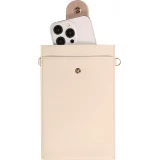 Elegante universelle Smartphone Umhängetasche aus veganem Leder inkl. Umhängegurt aus Leder (vegan) - Sand