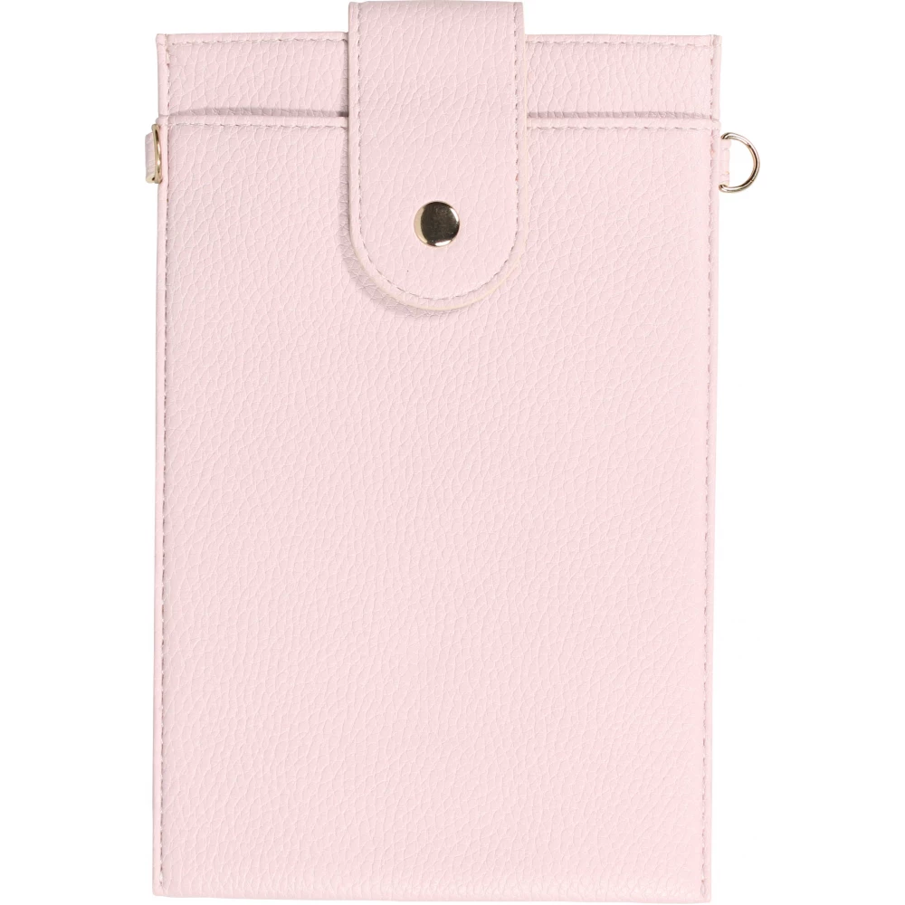 Elegante universelle Smartphone Umhängetasche aus veganem Leder inkl. Umhängegurt aus Leder (vegan) - Hellviolett
