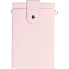 Elegante universelle Smartphone Umhängetasche aus veganem Leder inkl. Umhängegurt aus Leder (vegan) - Hellviolett