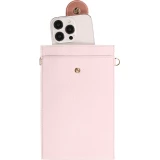 Elegante universelle Smartphone Umhängetasche aus veganem Leder inkl. Umhängegurt aus Leder (vegan) - Hellviolett