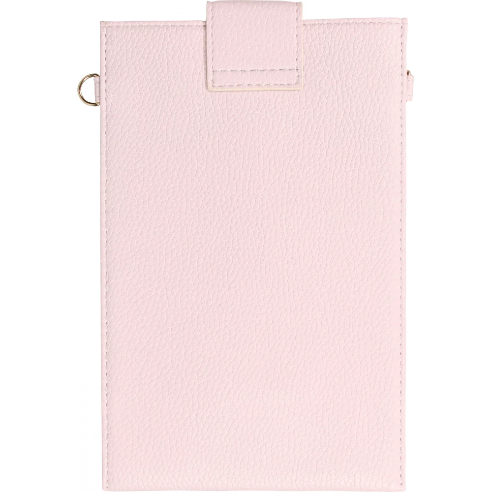 Elegante universelle Smartphone Umhängetasche aus veganem Leder inkl. Umhängegurt aus Leder (vegan) - Hellviolett