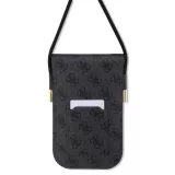 Pochette universelle Guess avec lanière bandoulière et porte-carte intégrés - Noir