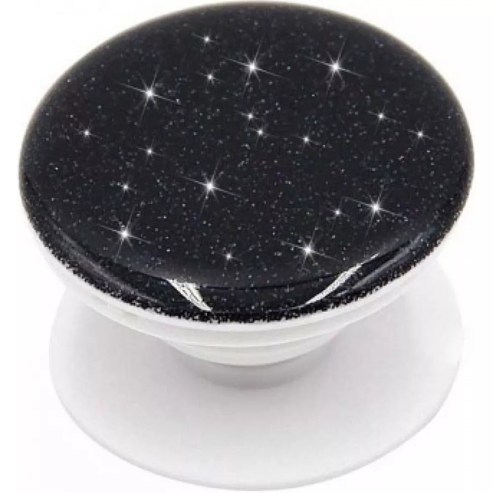 Pop Socket 3D Paillettes - Support de doigt interchangeable pour Smartphone / Tablettes - Noir