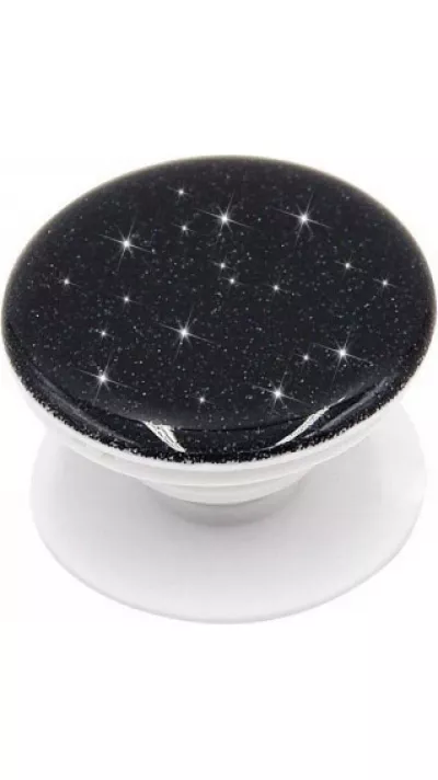 Pop Socket 3D Paillettes - Support de doigt interchangeable pour Smartphone / Tablettes - Noir