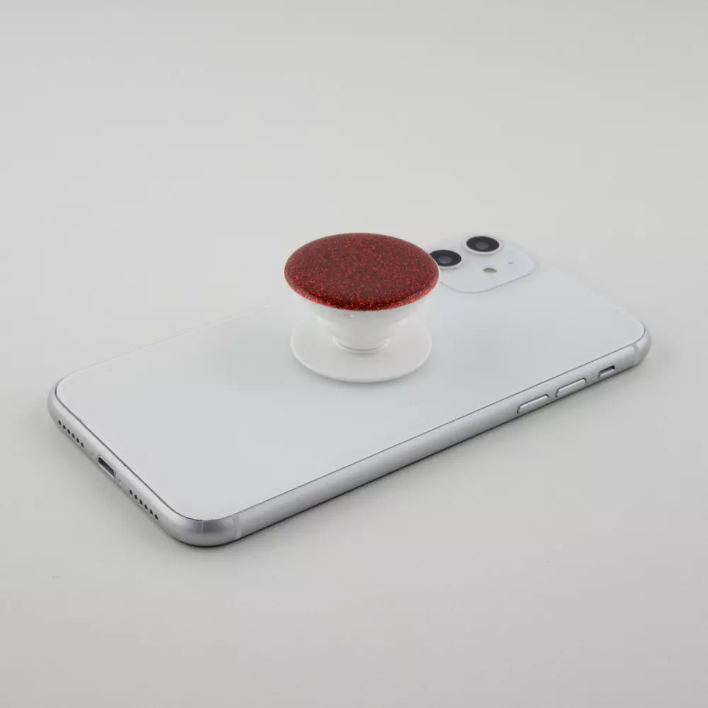 Pop Socket 3D Paillettes - Support de doigt interchangeable pour Smartphone / Tablettes - Or