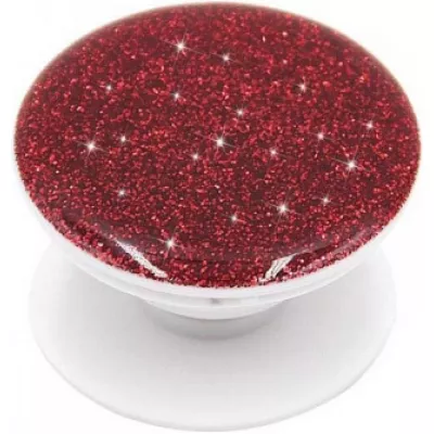 Pop Socket 3D Glitzer - Austauschbare Finger & Einhand Halterung für Smartphone / Tablets - Rot