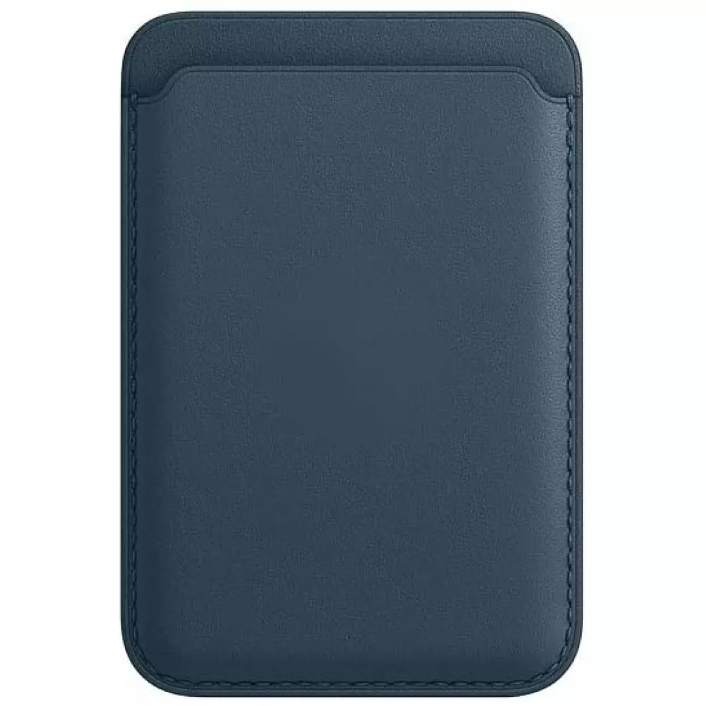 Porte-cartes magnétique wallet en cuir - Compatible avec Apple MagSafe - Bleu