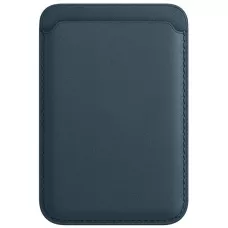 Porte-cartes magnétique wallet en cuir - Compatible avec Apple MagSafe - Bleu