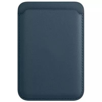 Porte-cartes magnétique wallet en cuir - Compatible avec Apple MagSafe - Bleu