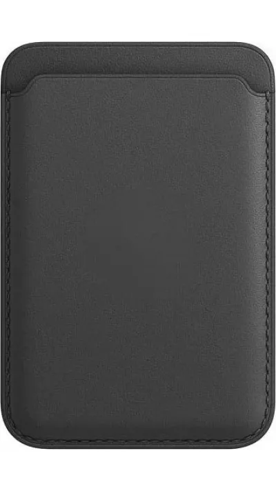 Porte-cartes magnétique wallet en cuir - Compatible avec Apple MagSafe - Noir