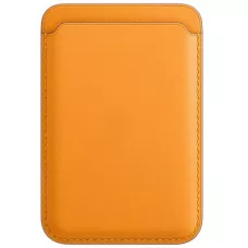Porte-cartes magnétique wallet en cuir - Compatible avec Apple MagSafe - Orange