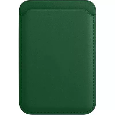 Porte-cartes magnétique wallet en cuir - Compatible avec Apple MagSafe - Vert