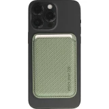 Porte-cartes magnétique wallet effet carbone - Compatible avec Apple MagSafe - Vert