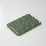 Porte-cartes magnétique wallet effet carbone - Compatible avec Apple MagSafe - Vert