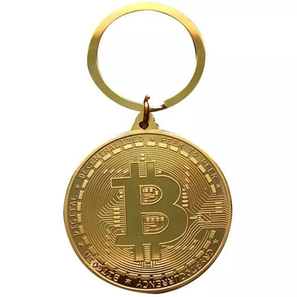 Schlüsselanhänger Bitcoin Münze Token Krypto Kult - Gold