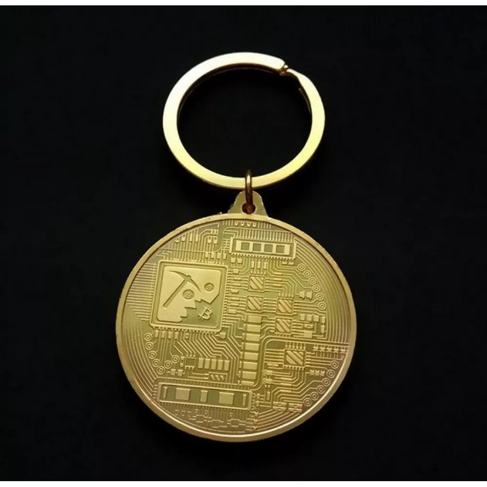 Schlüsselanhänger Bitcoin Münze Token Krypto Kult - Gold