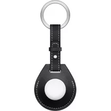 Porte-clés cuir avec cordon noir - AirTag