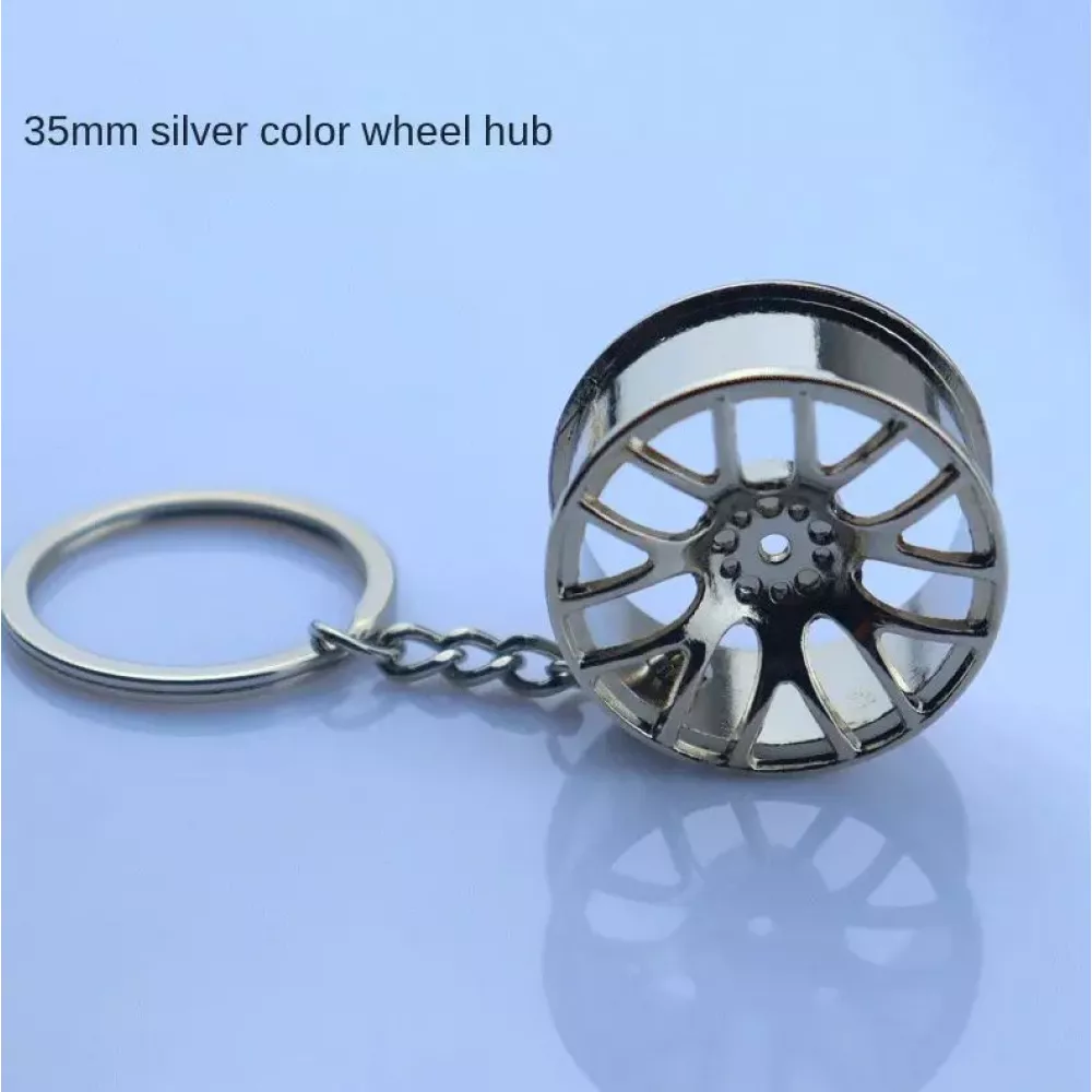 Porte-clés jantes de haute qualité Metal Sport Turbo Drift Key-chain Car Wheel - Argent