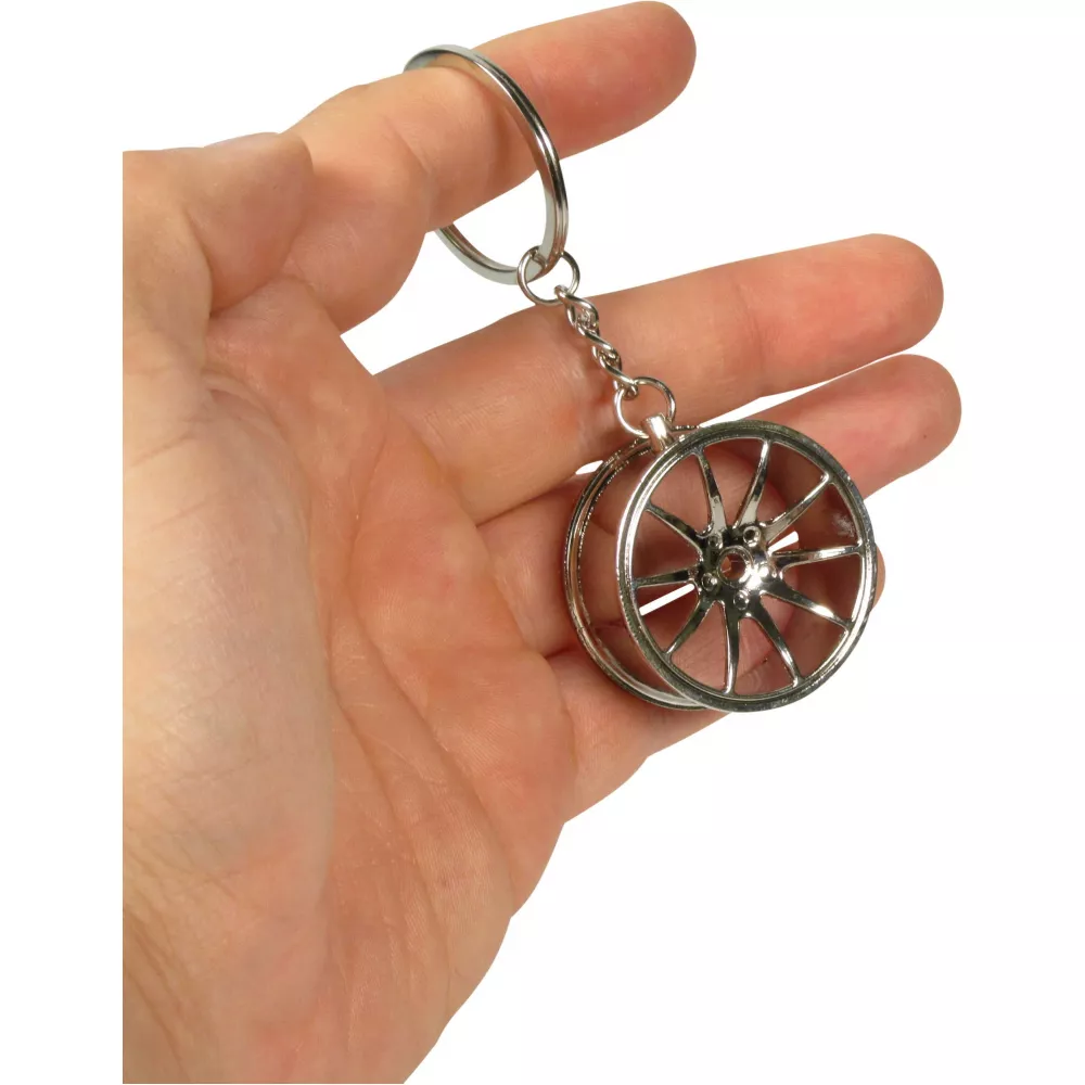 Porte-clés jantes de haute qualité Metal Sport Turbo Drift Key-chain Car Wheel - Argent