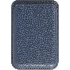 Portes-cartes MagSafe magnétique en cuir végan avec aiment fort - Bleu