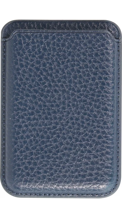 Portes-cartes MagSafe magn&eacute;tique en cuir v&eacute;gan avec aiment fort - Bleu
