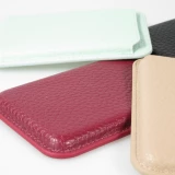 Portes-cartes MagSafe magnétique en cuir végan avec aiment fort - Bleu