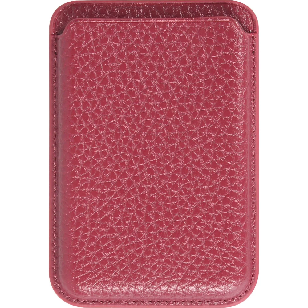 MagSafe Magnetkartenhalter aus veganem Leder mit starken Magneten  - Rot