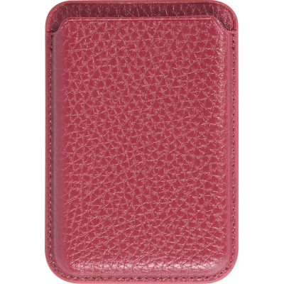 Portes-cartes MagSafe magn&eacute;tique en cuir v&eacute;gan avec aiment fort  - Rouge