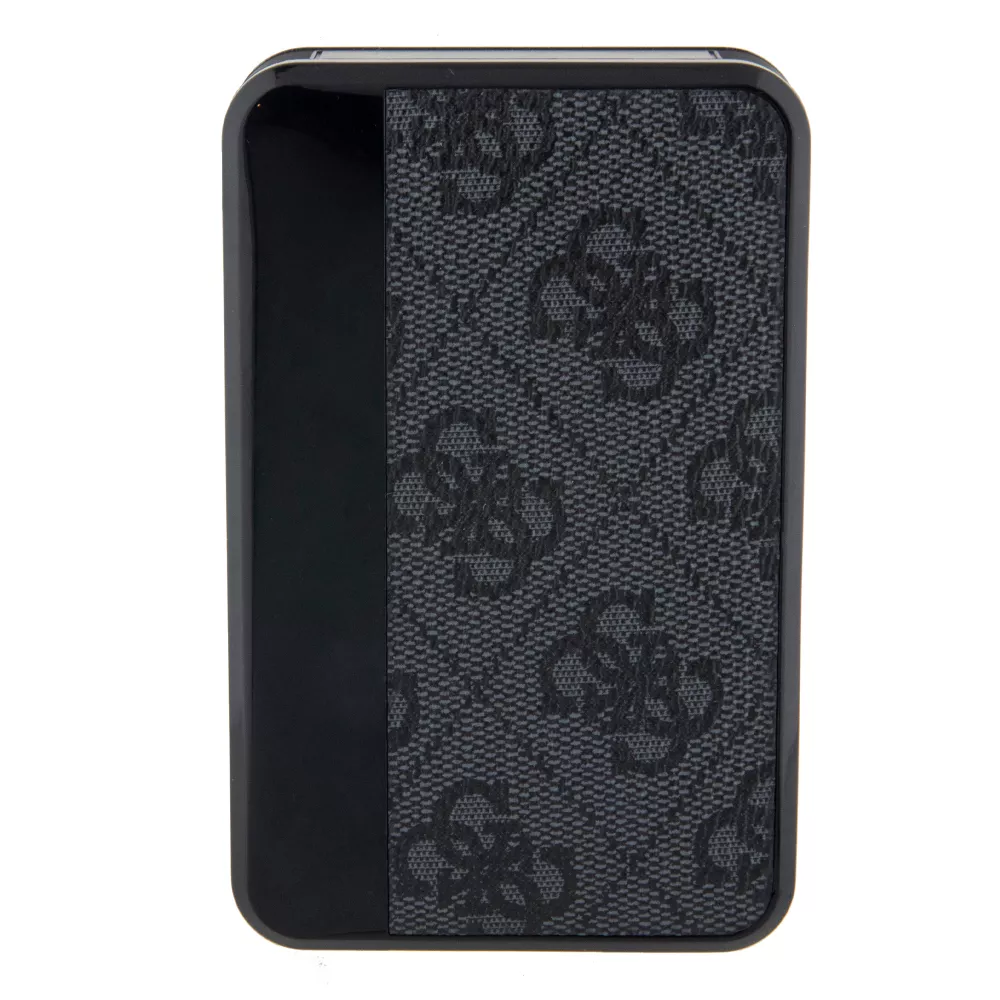 PowerBank Guess compacte 10000mAh en toile similicuir avec monogramme chargeur portable et indicateur autonomie - Gris