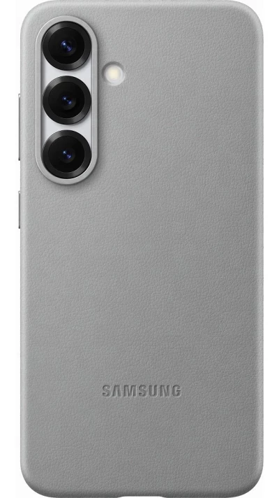 Galaxy S25 Case H&uuml;lle - Premium Vegan-Leder Backcover KindSuit - Grau