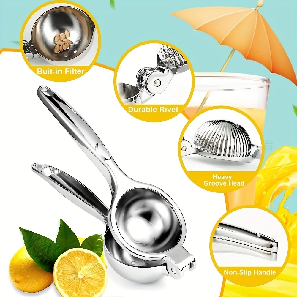 Presse agrume manuel en acier inoxydable pour citron et lime - Argent