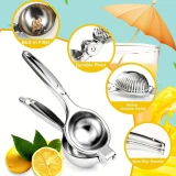 Presse agrume manuel en acier inoxydable pour citron et lime - Argent