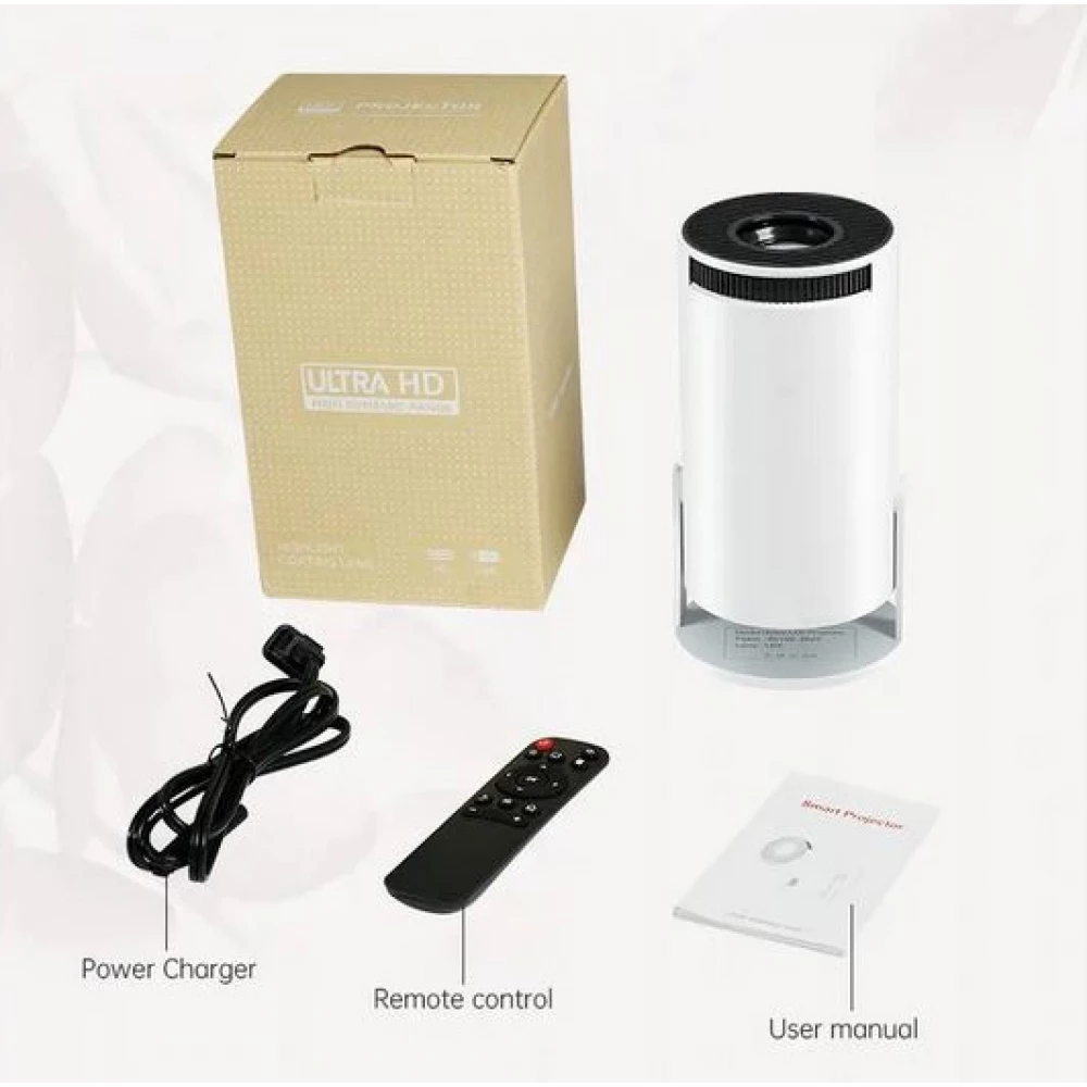 Projecteur HY300 Pro LED Smart Home Theater HD Android interface - Beamer HDMI + USB + Wifi Screen Mirroring - Blanc