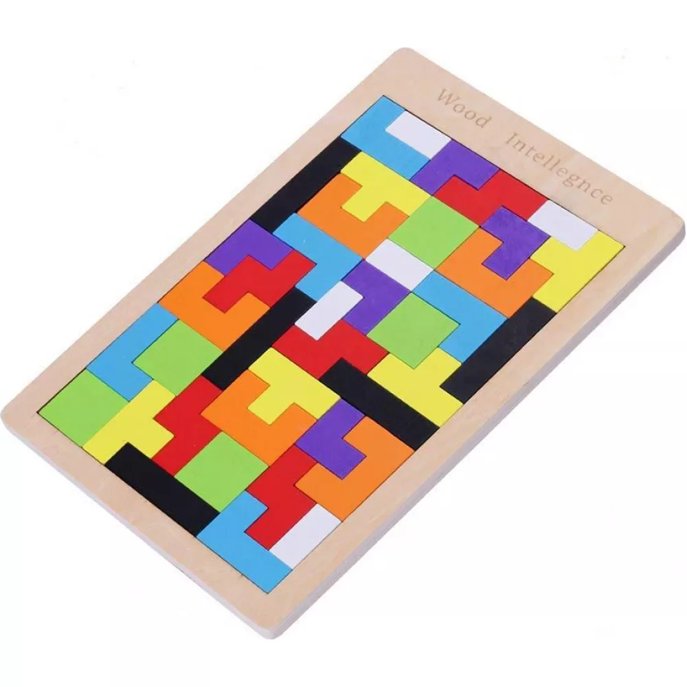 Puzzle en bois Tetris, énigmes, blocs de construction en bois, éducation, découverte, enfant
