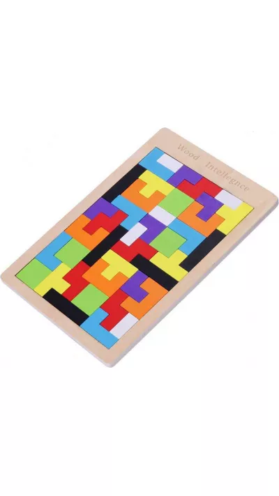 Puzzle en bois Tetris, énigmes, blocs de construction en bois, éducation, découverte, enfant
