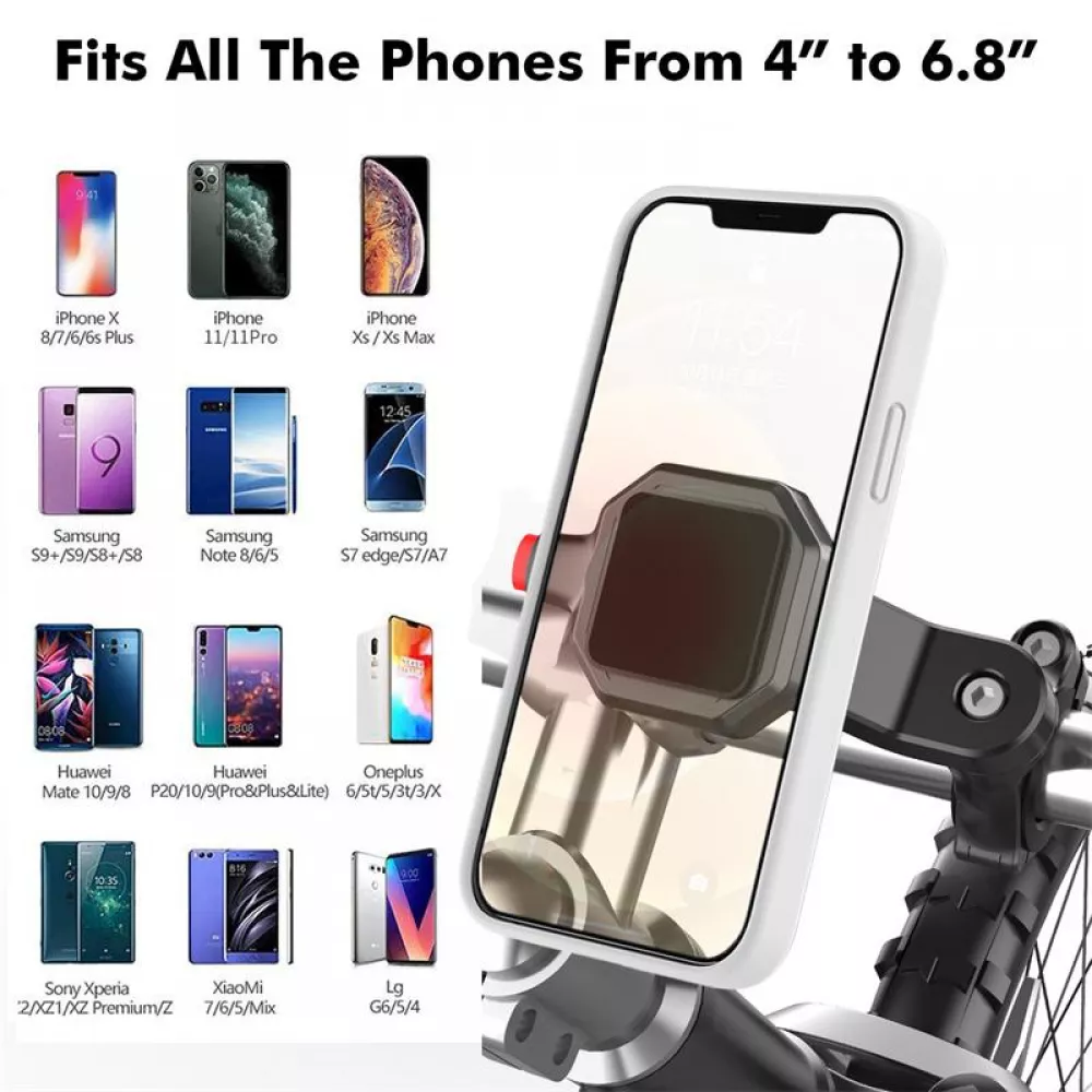Quick Lock - Support pour smartphone pour vélo et moto avec fonction Quick Release - Noir