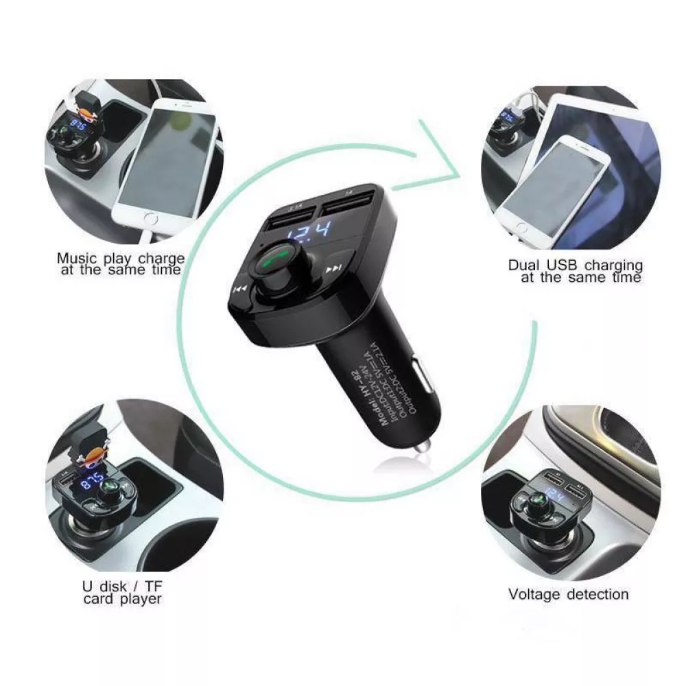 Récepteur Bluetooth X8 - Receiver audio pour voiture MP3 Player avec 3.1 USB Fast Charge - Noir