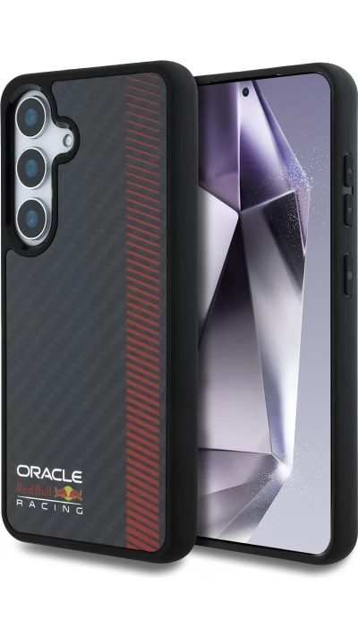 Galaxy S25+ Case H&uuml;lle - Red Bull Racing Carbon Powerbar MagSafe - Schwarz