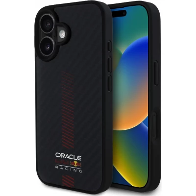 iPhone 16 Case H&uuml;lle - Red Bull Racing Carbon Powerbar MagSafe - Schwarz