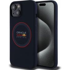 iPhone 14 Case H&uuml;lle - Red Bull Racing MagSafe Silikonh&uuml;lle mit rotem Ring - Marineblau