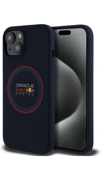 iPhone 14 Case H&uuml;lle - Red Bull Racing MagSafe Silikonh&uuml;lle mit rotem Ring - Marineblau