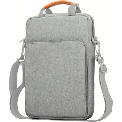 Sac à bandoulière sac à main portable imperméable pour iPad + Laptop + MaxBook 13 pouces - Gris